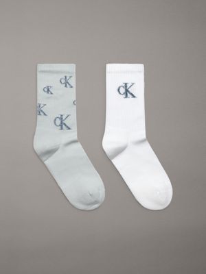 blue 2 pack crew socks for women calvin klein jeans