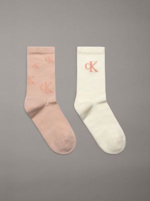 white 2 pack crew socks for women calvin klein jeans