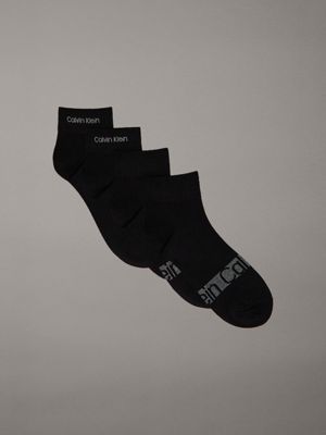 black 4 pack ankle socks for men calvin klein