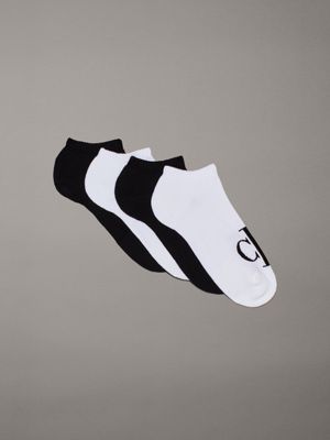lot de 4 paires de chaussettes de cheville white pour hommes calvin klein jeans