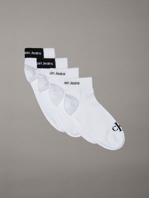 white 4 pack ankle socks for men calvin klein jeans