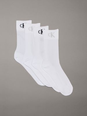 white 4 pack crew socks for women calvin klein jeans