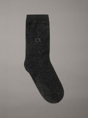 calzini metallizzati trasparenti in confezione regalo black da donne calvin klein