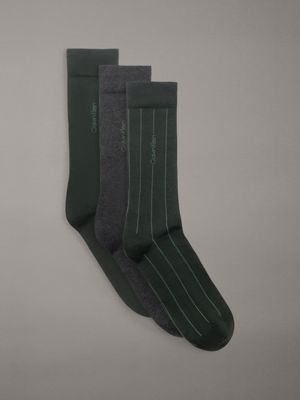 forest green 3 pack crew socks gift set for men calvin klein