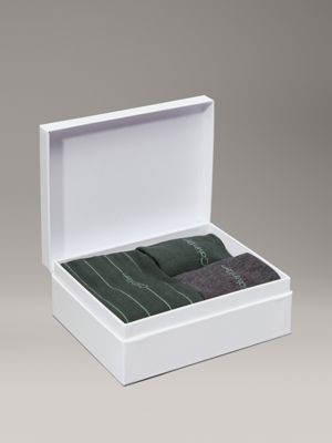 forest green 3 pack crew socks gift set for men calvin klein