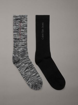 black 2 pack crew socks for men calvin klein jeans