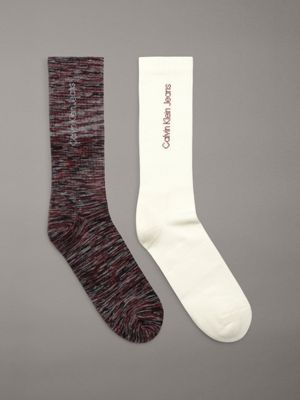 red 2 pack crew socks for men calvin klein jeans