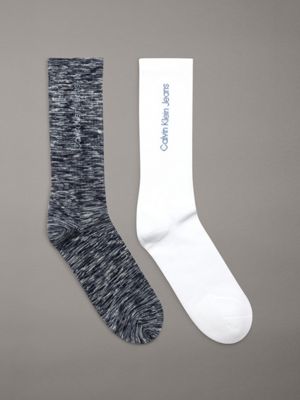 blue 2 pack crew socks for men calvin klein jeans