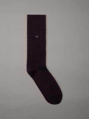 green wool blend crew socks for men calvin klein