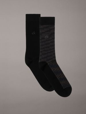 black 2 pack crew socks for men calvin klein