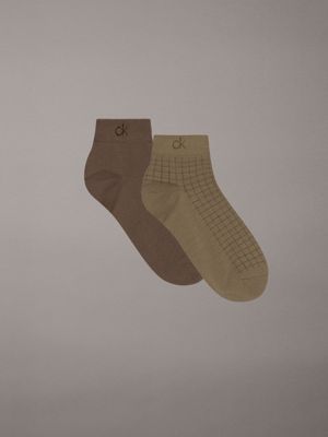 khaki 2 pack performance ankle socks for men calvin klein