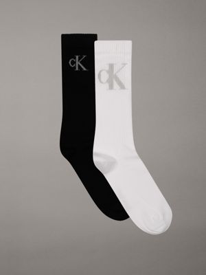 white 2 pack crew socks for men calvin klein jeans