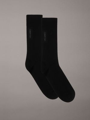 black 2 pack crew socks for men calvin klein