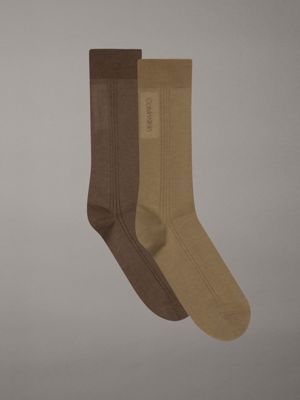 khaki 2 pack crew socks for men calvin klein