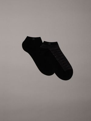 black 2 pack ankle socks for men calvin klein