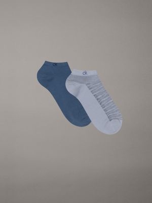 blue 2 pack ankle socks for men calvin klein