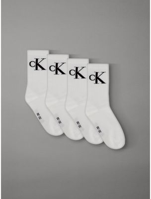 white 4er-pack logo-crew-socken aus weicher baumwolle für damen - calvin klein jeans