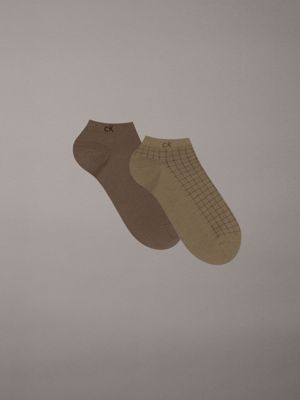 khaki 2 pack performance ankle socks for men calvin klein