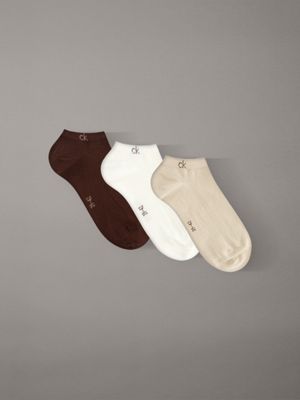 beige 3 pack soft cotton stretch ankle socks for men calvin klein