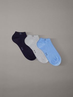 blue 3er-pack knöchelsocken aus weicher stretch-baumwolle für herren - calvin klein