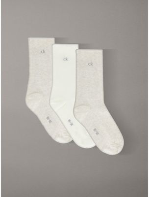 beige 3er-pack rolltop-knöchelsocken aus weicher baumwolle für damen - calvin klein