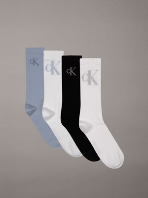 white 4 pack crew socks for men calvin klein jeans