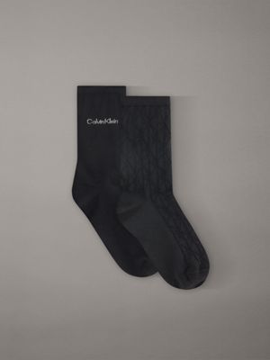 black 2 pack soft cotton stretch crew socks for women calvin klein