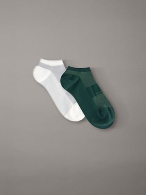 green 2 pack moisture-wicking trainer socks for men calvin klein