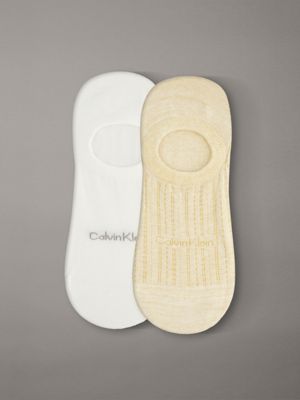 yellow 2 pack soft stripe invisible socks for men calvin klein