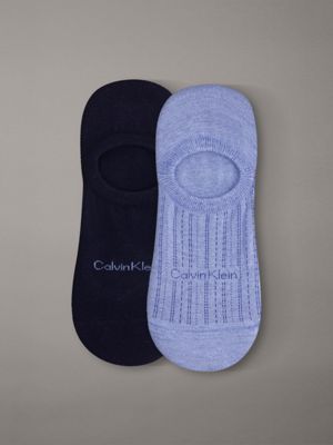 blue 2 pack soft stripe invisible socks for men calvin klein