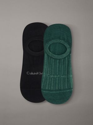 green 2 pack soft stripe invisible socks for men calvin klein