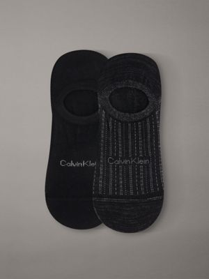 black 2 pack soft stripe invisible socks for men calvin klein