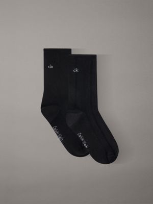 black 2 pack soft cotton rolltop crew socks for women calvin klein