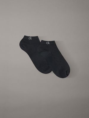 black 2 pack soft texture trainer socks for women calvin klein