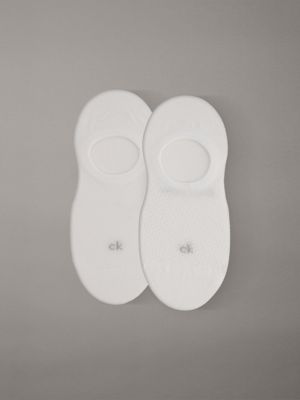 white 2 pack soft texture invisible socks for women calvin klein