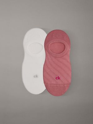 pink 2 pack soft texture invisible socks for women calvin klein
