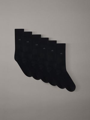 pack de 6 pares de calcetines de deporte con logo black de hombres calvin klein
