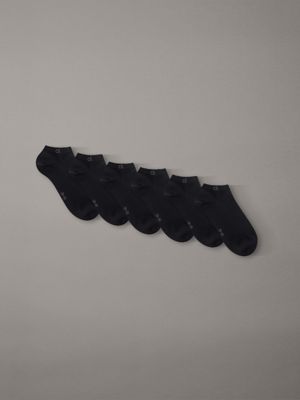 pack de 6 pares de calcetines tobilleros con logo black de hombres calvin klein
