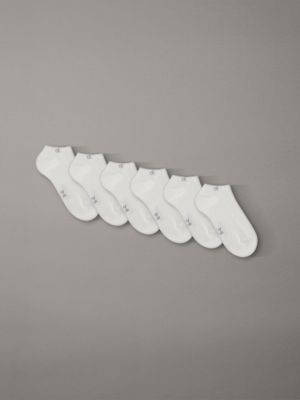 pack de 6 pares de calcetines tobilleros con logo white de hombres calvin klein