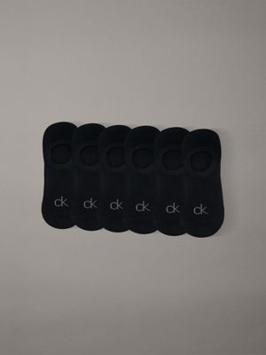 pack de 6 pares de calcetines invisibles antideslizante black de hombres calvin klein
