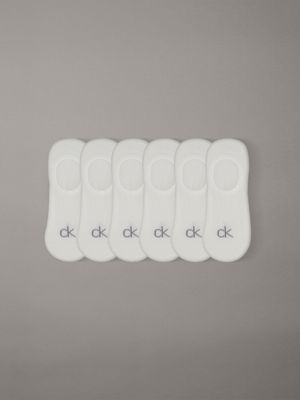 pack de 6 pares de calcetines invisibles antideslizante white de hombres calvin klein