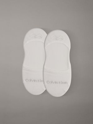 white 2 pack moisture-wicking invisible socks for women calvin klein