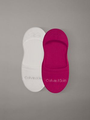 pink 2 pack moisture-wicking invisible socks for women calvin klein