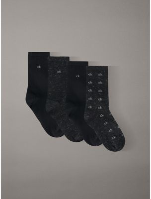 pack de 4 pares de calcetines de deporte de fibra con logo metálico en set de regalo black de mujeres 