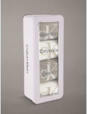 coffret cadeau avec 4 paires de socquettes à logo beige pour hommes 
