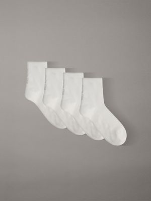white 4 pack moisture-wicking mesh ankle socks for women calvin klein