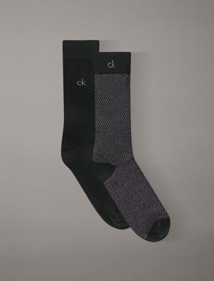 black 2 pack logo texture crew socks for men calvin klein