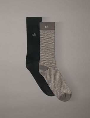 green 2 pack logo texture crew socks for men calvin klein