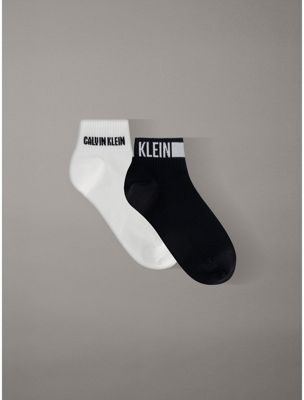 black 2 pack logo band ankle socks for men 