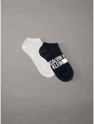 black 2 pack logo band ankle socks for men 
